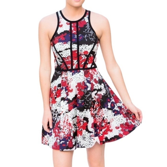 Parker Sleeveless Fit and Flare Congo Print Dress Small - Picture 1 of 9